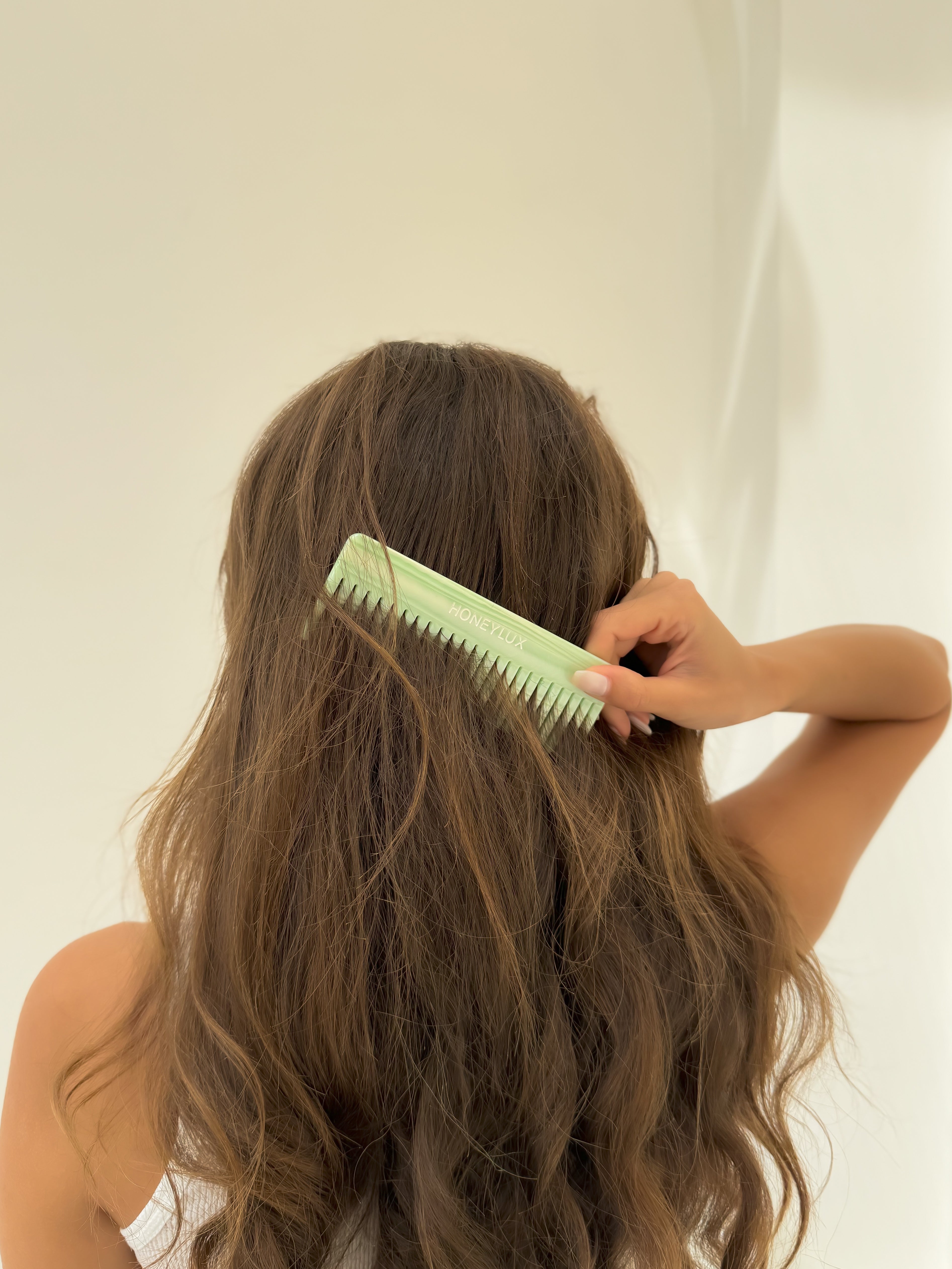 Acetate Detangling Comb - Pistachio
