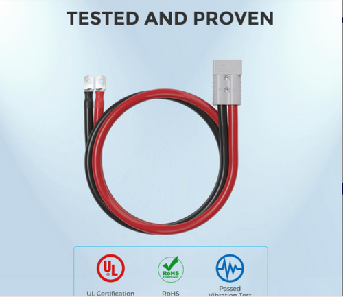 10FT 6AWG Anderson Adapter Cable (Anderson PP75 - Ring Lug)